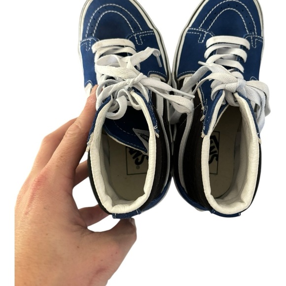 Vans Sk8 Hi Bolt Suede Canvas True Blue High Tops Skate Shoes Size 7 women - Picture 10 of 12